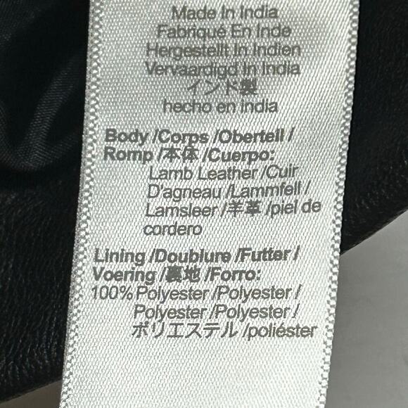 Madewell lamb leather shrunk zip front brass hardware jacket size 6** - Picture 12 of 15